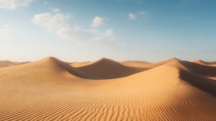 Golden Sand Dunes Under a Clear Blue Sky