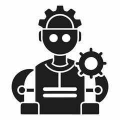 creative unique silhouette automation icon illustration