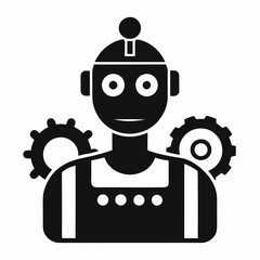 creative unique silhouette automation icon illustration