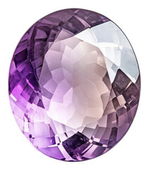 Amethyst gemstone on transparent background