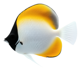 Bright butterfly fish on clear background