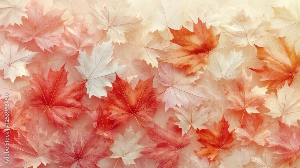 Poster autumnal maple leaves create a soft and colorful textured background