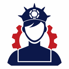 creative unique silhouette operation management icon illustration