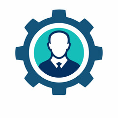 creative unique silhouette operation management icon illustration