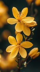 Obraz premium Vibrant yellow flowers blooming in nature