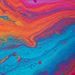 Vibrant Abstract Background Created with Acrylic Paint