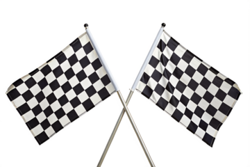 Checkered Racing Flags in Bold Symmetrical Composition for Motorsport Victory and Finish Line Themes