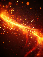 Abstract background with magical glowing golden lights