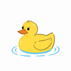 Illustration of a Rubber Duck on Isolated Background