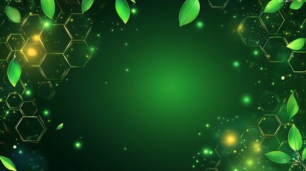 Green leaf frame, science background
