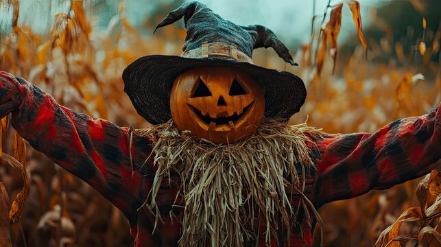close up of a halloween pumkin on halloween background, scarry halloween scenery