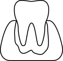 Icon of the structure of sick teeth and gums
