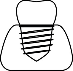 Illustration design of dental implant icon