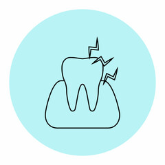  Sticker of healthy shiny teeth and gums
