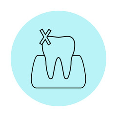 Sticker Dental illustration of tooth extraction
