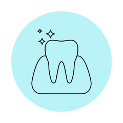 sticker of healthy shiny teeth and gums