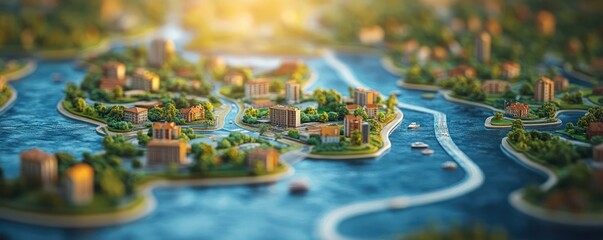 Obraz premium Personalized travel experiences visualized with a digital map suggesting attractions based on user location and preferences