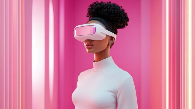 A virtual influencer hosting a fashion show in the metaverse, symbolizing the fusion of AI and fashion