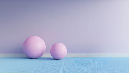 Fitness equipment setup home gym digital illustration minimalist environment side view wellness concept