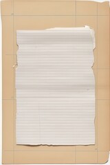 Naklejka premium Torn Lined Paper Sheet on Grid Background: Grunge Texture, School Concept, Note Template. Keywords: paper, torn, lined, grid, texture, background, template, school, note, grunge.