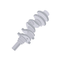 Crankshaft,  Automotive Flat Illustration Isolated
