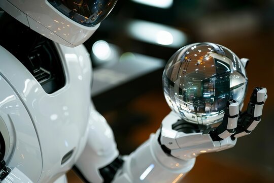 Robot Hand Gazing into Crystal Ball to Foresee Future