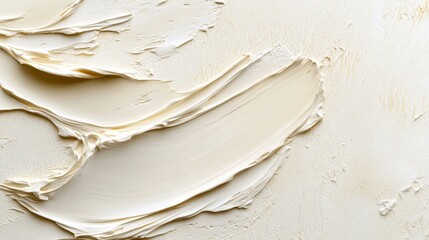 Creamy textured substance spread and layered on a surface
