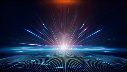 Obraz premium Future technology line background and light effect, cyberpunk style background material with a sense of technology