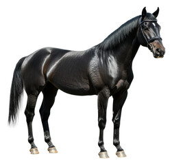 Fototapeta premium Black horse on transparent background