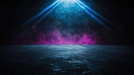 Dramatic Stage Lighting With Blue And Pink Glare