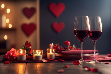 Romantic Valentine's Day Dinner Setting