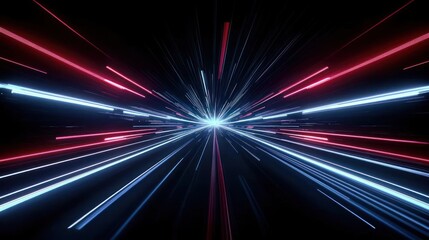 Abstract Glowing Lines Speed Tunnel