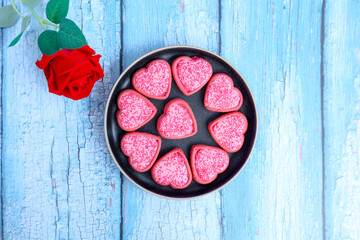 Valentine's Day. Heart-shaped cookies
