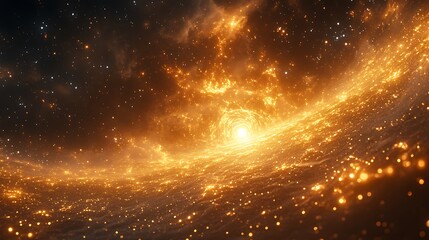 Naklejka premium High resolution image of golden motherboard with intricate technological structure