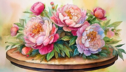 peony flowers in the table