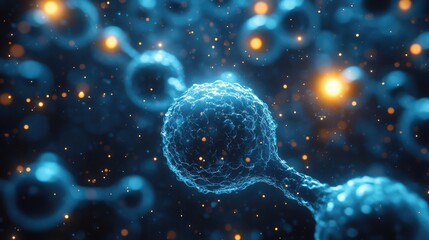 Abstract representation of molecular structures in a digital environment.