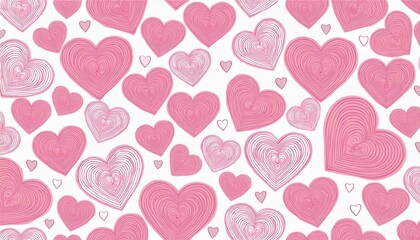 seamless pattern with pink hearts