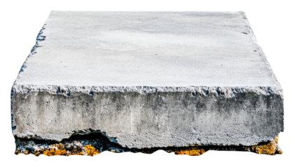Rough concrete slab on clear bg