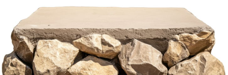 Concrete top stone table for outdoors