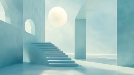 Obraz premium Abstract Minimalist Architectural Staircase Design