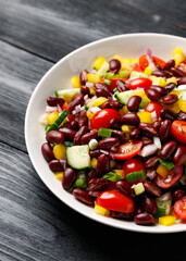 Red kidney bean salad. Healthy food