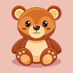 Cute teddy bear children toy vector