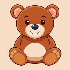 Cute teddy bear children toy vector