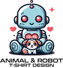 Animal And Robot Vector T Shirt Design