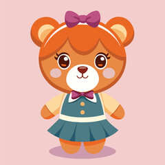 Cute Lady Teddy Bear Vector