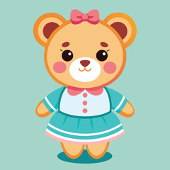 Fototapeta premium Cute Lady Teddy Bear Vector