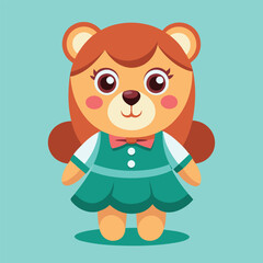 Cute Lady Teddy Bear Vector