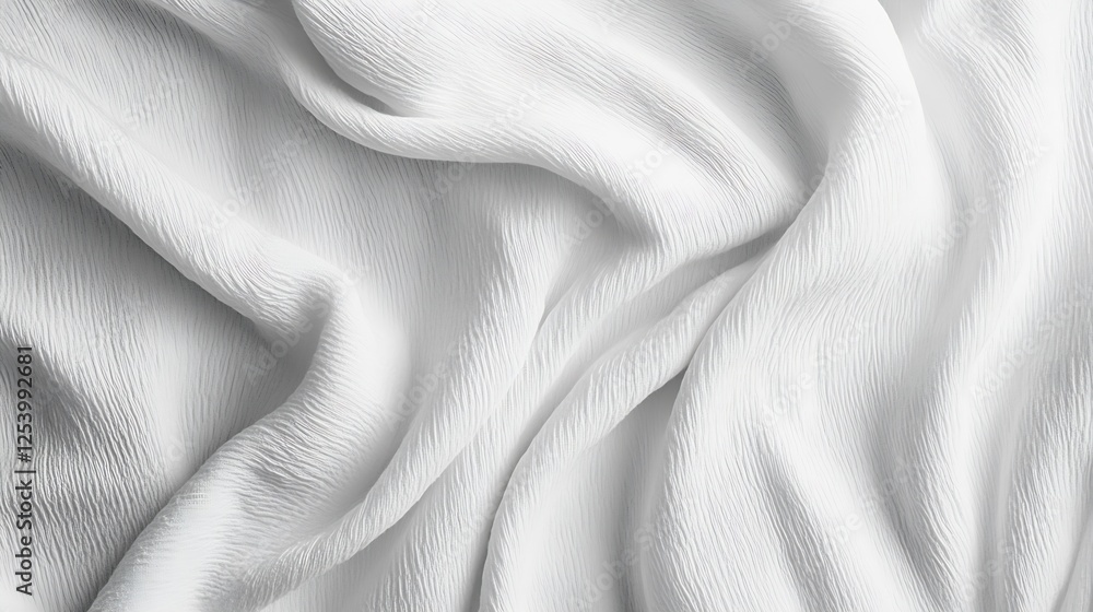 Poster soft and elegant white fabric with gentle folds and textures creating a luxurious background : gener