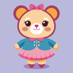 Cute Lady Teddy Bear Vector