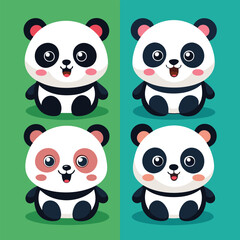 Teddy Bear Cartoon Set vector illustration